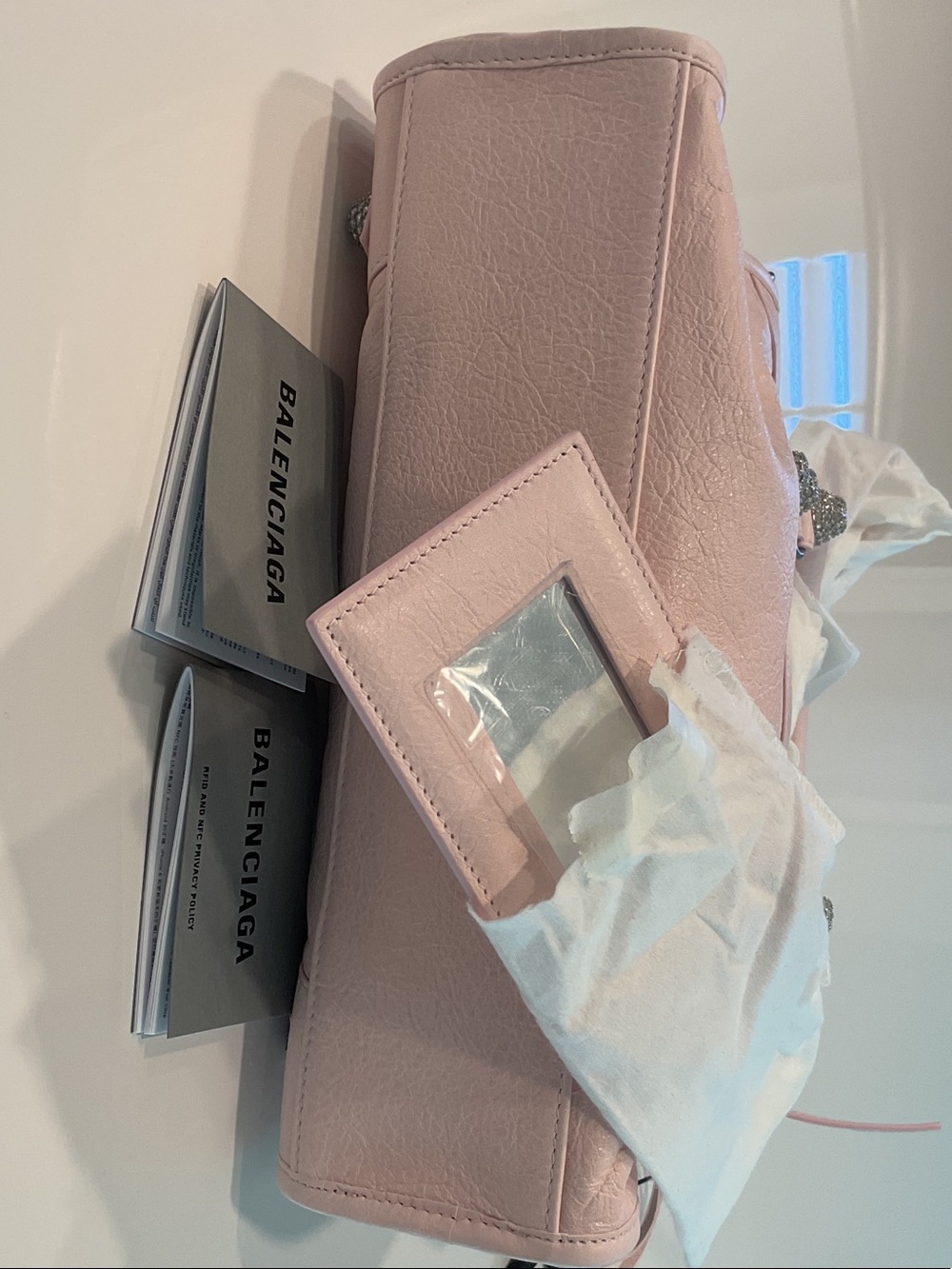 Balenciaga Mini City Bag in Pale Pink with Silver Hardware - Picture 7 of 11